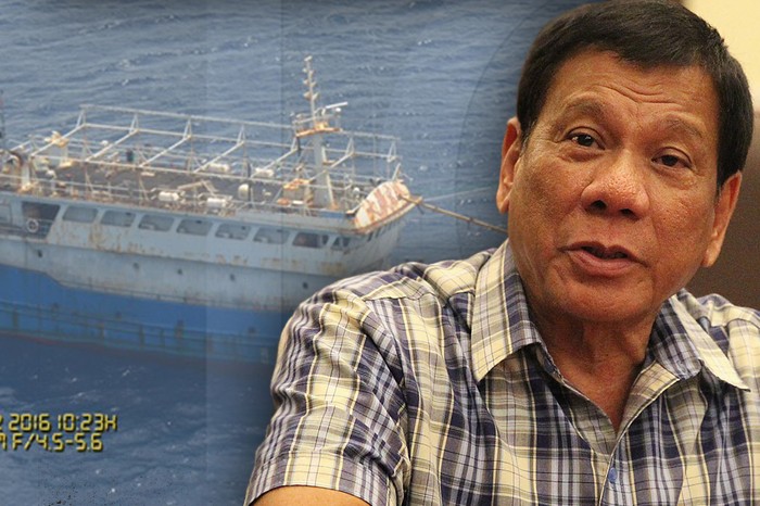Tổng thống Philippines Rodrigo Duterte nêu bằng chứng nước này tin rằng Trung Quốc đang chuẩn bị xây đảo nhân tạo phi pháp ở Scarborough tại diễn đàn ASEAN. Ảnh: news.abs-cbn.com.