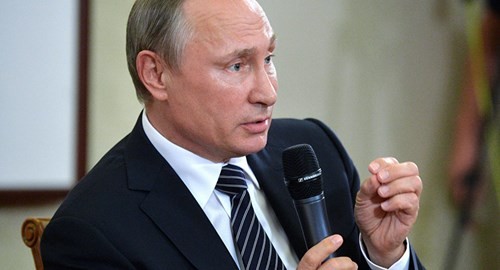 Tổng thống Nga Vladimir Putin trong buổi họp báo tại Hàng Châu, Trung Quốc. Ảnh: Sputnik News.