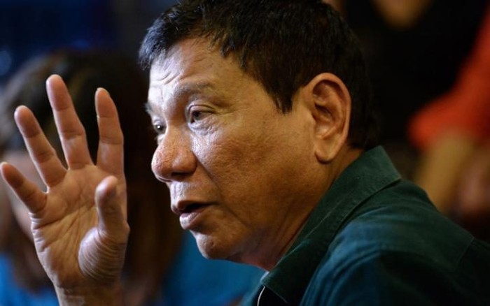 Tổng thống Philippines Rodrigo Duterte, ảnh: The Telegraph.