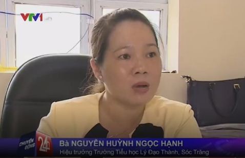Bà Nguyễn Huỳnh Ngọc Hạnh, Hiệu trưởng Trường Tiểu học Lý Đạo Thành, ảnh: vtv.vn.