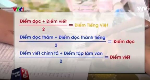 Cách tính điểm môn Tiếng Việt cấp tiểu học, theo vtv.vn.