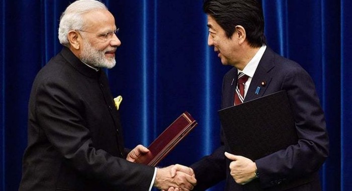 Thủ tướng Ấn Đô Narendra Modi và Thủ tướng Nhật Bản Shinzo Abe, ảnh: Dawn / Baaghi.TV.