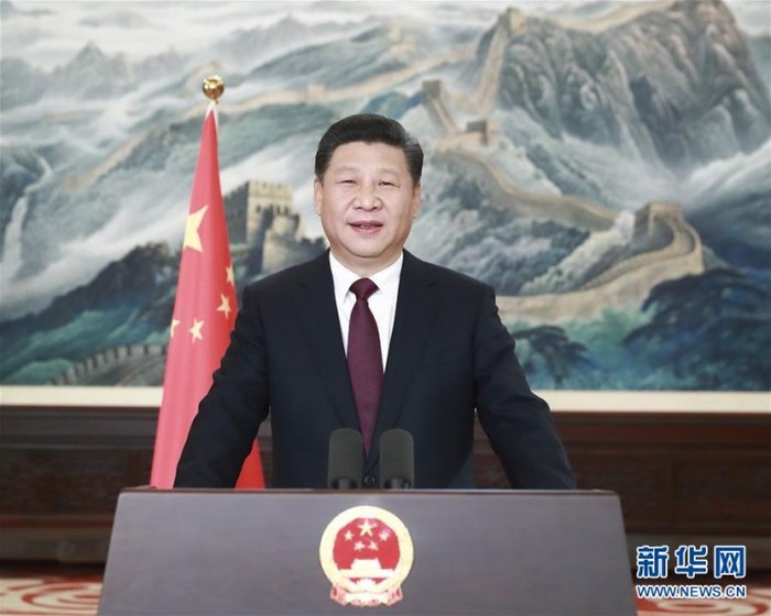 Chủ tịch Trung Quốc Tập Cận Bình gửi thông điệp năm mới 2017, ảnh: Tân Hoa Xã.