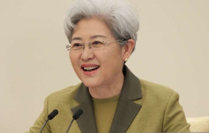 Bà Phó Oánh, Chủ nhiệm Ủy ban Đối ngoại Quốc hội Trung Quốc, người phát ngôn kỳ họp Quốc hội thường niên, khai mạc ngày hôm nay 5/3. Ảnh: SCMP.