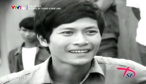 Nụ cười, gương mặt của một chiến sĩ Trường Sa những ngày khói lửa tháng 4/1988. Ảnh chụp màn hình.