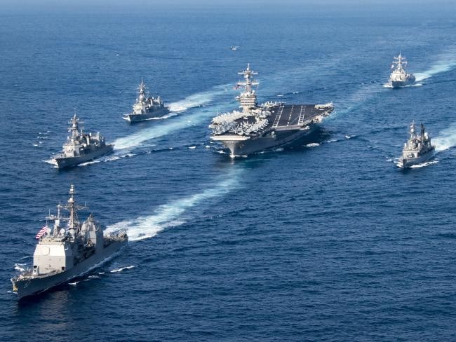 Cụm tàu sân bay tấn công USS Carl Vinson, ảnh; news.com.au.