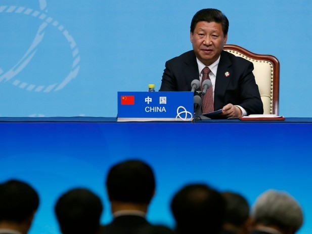 Chủ tịch Trung Quốc Tập Cận Bình đưa ra khái niệm an ninh mới cho châu Á tại hội nghị Các biện pháp Tương tác và xây dựng lòng tin, ngày 21/5/2014. Ảnh: The Jamestown Foundation.