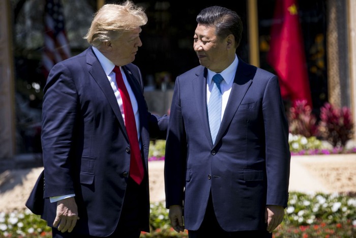 Tổng thống Mỹ Donald Trump và Chủ tịch Trung Quốc Tập Cận Bình, ảnh: The Business Times.