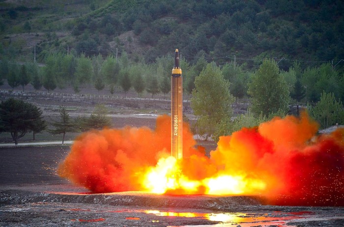 Một vụ thử tên lửa Triều Tiên, ảnh minh họa: NBC News.