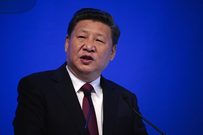 Chủ tịch Trung Quốc Tập Cận Bình tại Diễn đàn Kinh tế thế giới Davos, Thụy Sĩ, ảnh: Times.