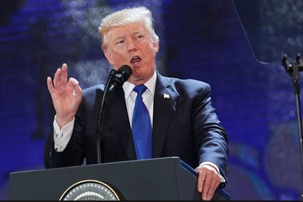 Tổng thống Hoa Kỳ Donald Trump phát biểu tại APEC 2017, Đà Nẵng, Việt Nam. Ảnh: Youtube.