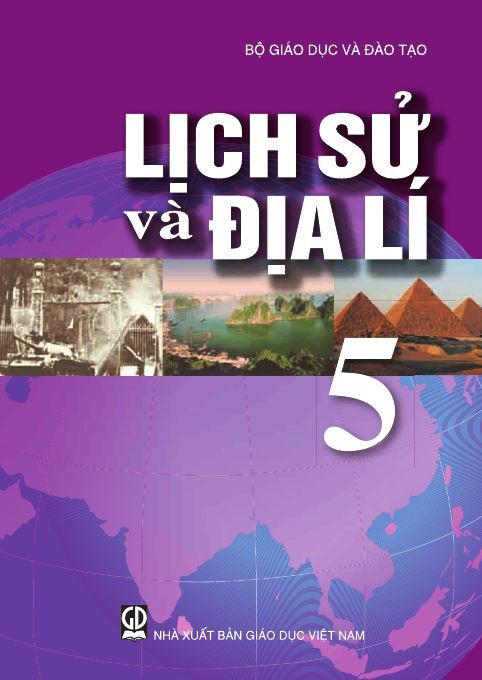 Bìa sách Lịch sử và Địa lý lớp 5. Ảnh: stbhn.edu.vn.