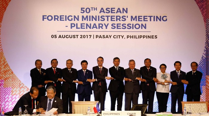 Ngoại trưởng các nước ASEAN gặp nhau trong một phiên họp năm ngoái, ảnh: The Nation.