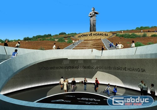 Phối cảnh khu tưởng niệm Nghĩa sĩ Hoàng Sa.
