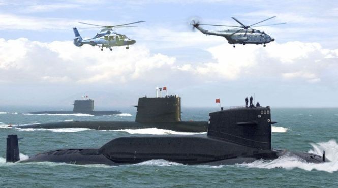 Tàu ngầm Trung Quốc hoạt động ở Biển Đông, ảnh: Indian Defense News.