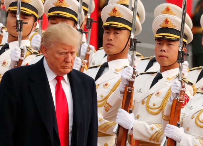 Tổng thống Hoa Kỳ Donald Trump trong chuyến thăm Trung Quốc, ảnh: The National Interest.
