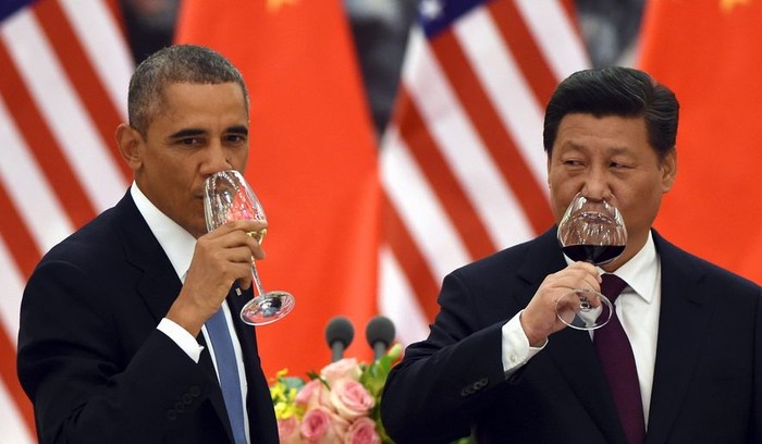 Tổng thống Mỹ Barack Obama và Chủ tịch Trung Quốc Tập Cận Bình, ảnh: Washington Times.