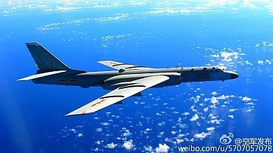 Máy bay ném bom Trung Quốc H-6K hoạt động trên Biển Đông, đe dọa nghiêm trọng an ninh khu vực. Ảnh: The Diplomat.