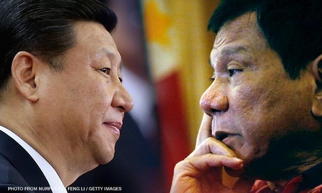 Chủ tịch Trung Quốc Tập Cận Bình và Tổng thống Philippines Rodrigo Duterte, ảnh: Feng Li / Getty / CNN.