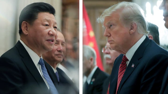 Chủ tịch Trung Quốc Tập Cận Bình và Tổng thống Mỹ Donald Trump trong cuộc hội đàm bên lề G-20 thứ Bảy t1/12. Ảnh: Getty.