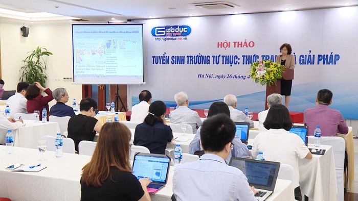 Ngày 26/4/2018, Báo Điện tử Giáo dục Việt Nam đã tổ chức Hội thảo Tuyển sinh trường tư thục: Thực trạng và giải pháp, góp phần tháo gỡ khó khăn cho các trường, ảnh: Truyền hình Nhân dân.