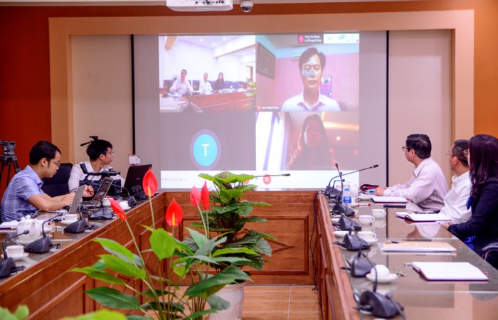 Một buổi họp trực tuyến ở Học viện Quản lý giáo dục, ảnh chỉ mang tính chất minh họa, nguồn: moet.gov.vn.
