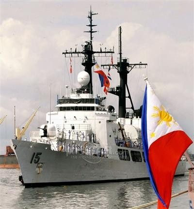 BRP Gregorio del Pilar, tàu chiến lớn nhất của Philippines, về đến Manila hôm 23-8 Ảnh: Philippine Star