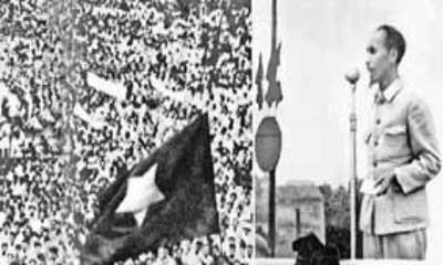 Ngày 2/9/1945, tại quảng trường Ba Đình – Hà Nội, Chủ tịch Hồ Chí Minh đọc bản Tuyên ngôn Độc lập khai sinh nước Việt Nam dân chủ cộng hòa.