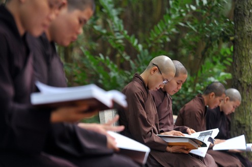 Để được vào học tại học viện, các tăng ni sinh phải đủ 20 tuổi trở lên, đã tốt nghiệp trung cấp Phật học, đã thọ giới tỳ khiêu, tốt nghiệp THPT và được tỉnh, thành hội Phật giáo giới thiệu.(Ảnh VNe)