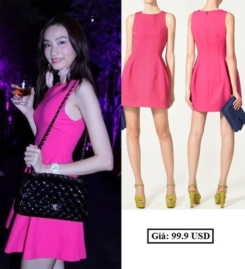 Trúc Diễm nổi bật với váy hồng mùa hè.của Zara.