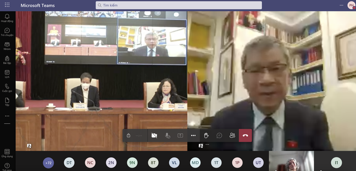Giáo sư - Đại biểu Quốc hội Nguyễn Anh Trí phát biểu tại Hội nghị. (Ảnh chụp màn hình)