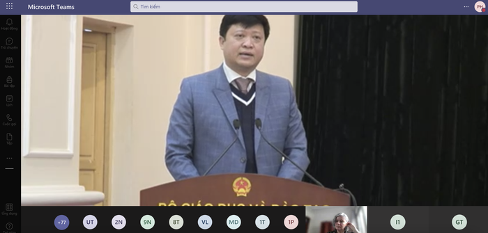 Phó Giáo sư Phạm Mạnh Hà phát biểu tại Hội nghị. (Ảnh chụp màn hình)