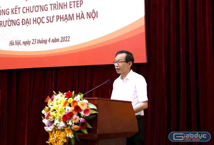 Giáo sư Nguyễn Văn Minh - Hiệu trưởng Trường Đại học Sư phạm Hà Nội phát biểu khai mạc Hội nghị. (Ảnh: Thiên Ân)