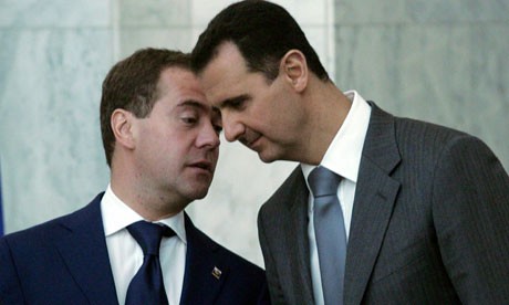 Tổng thống Nga Dmitry Medvedev và Tổng thống Syria Bashar al-Assad