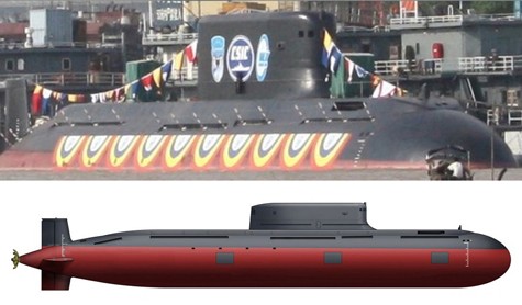 Tàu ngầm Type-041 thực tế và bản vẽ thiết kế của nó