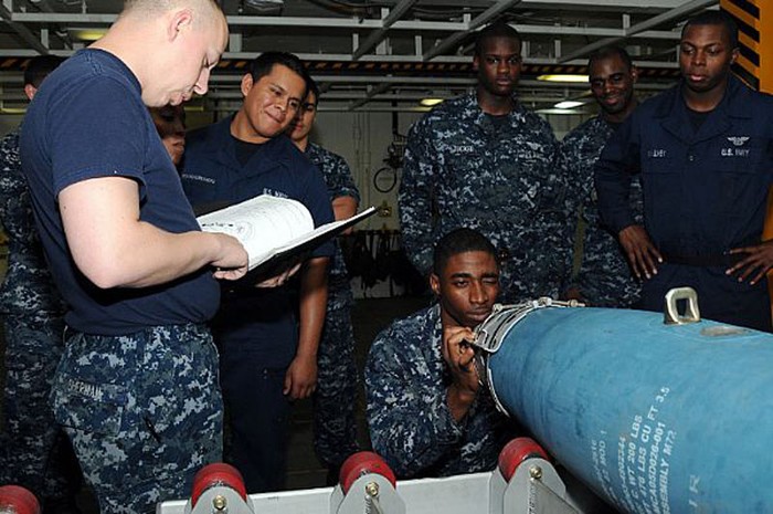 Đại Tây Dương (20/6/2012): Kiểm tra bom trên tàu sân bay USS George HW Bush (CVN 77).