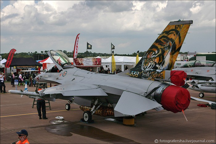Máy bay chiến đấu F-16 Tigers số hiệu 338 của Không quân Hoàng gia Nauy.