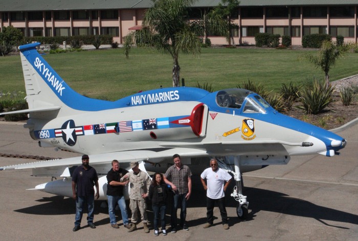 Máy bay Skyhawk A-4M được phục chế tại bảo tàng hàng không Leatherneck.