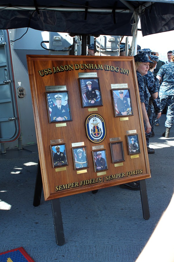 Khu trục hạm được đặt tên theo tên của hạ sĩ Jason Lee Dunham (10/11/1981 - 22/4/2004), người đã giành được huân chương danh dự trong cuộc chiến tranh Iraq.