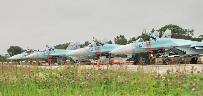 Chiến đấu cơ Su-27SM tại căn cứ Không quân 6983.