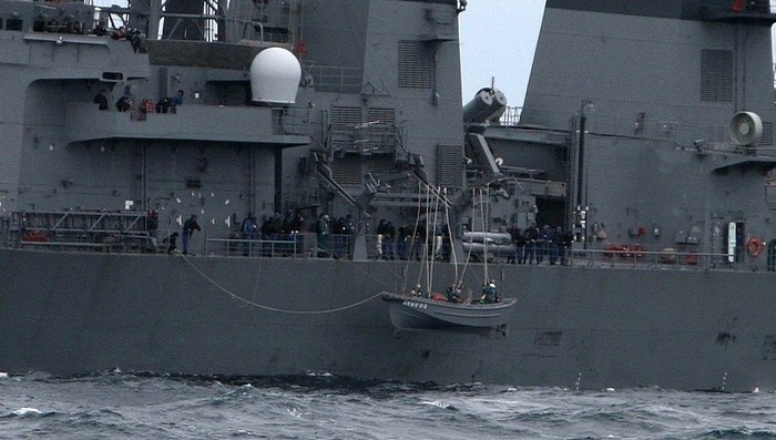 Hình ảnh lực lượng hải quân Nga Nhật tập trận trên Vịnh Peter Đại Đế.