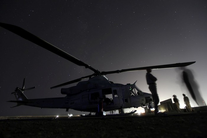 Trực thăng UH-1Y Venom thuộc Phi đội máy bay trực thăng 469, Thủy quân Lục chiến Hoa Kỳ tại tỉnh Helmand, Afghanistan ngày 4/10.