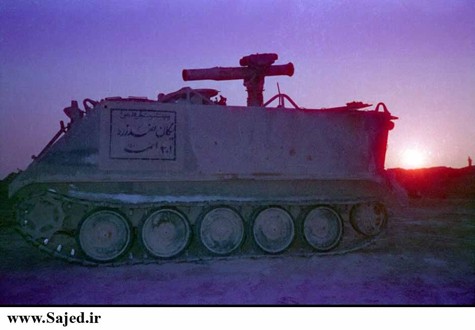 Xe bọc thép M113 của lực lượng vũ trang Iran được trang bị BGM-71 TOW. (Ảnh: Cuộc chiến tranh Iran-Iraq)