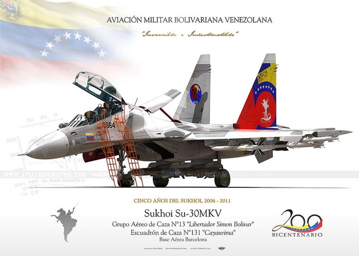 Su-30MKV của Không quân Venezuela.