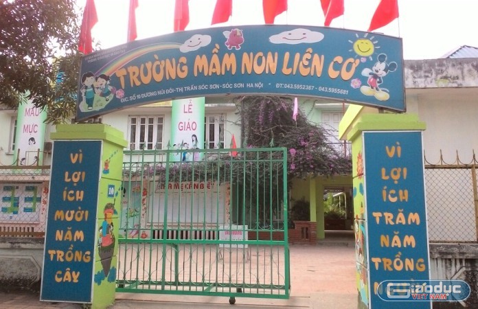 Trường mầm non Liên Cơ, nơi bà Nguyên Thị Thanh Xuân công tác. Ảnh: Nhân Minh