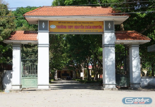 Trường trung học phổ thông Nguyễn Xuân Nguyên (Quảng Xương - Thanh Hóa), một trong những trường thuộc diện sắp phải giải thể. Ảnh: Nhân Minh.