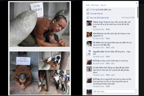 Phần commet trên facebook cá nhân của anh Huy Thông