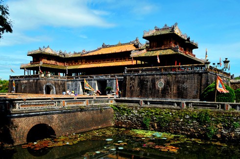 Di tích Ngọ Môn - cổng lớn nhất trong 4 cổng chính của Hoàng thành Huế. Ảnh: Hoàng Hà.