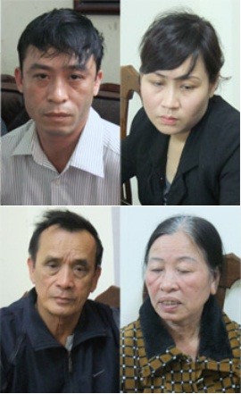 Các đối tượng: Lê Thanh Hải, Tăng Thị Lam Phương, Lê Thanh Minh và Trần Thị Nga. Ảnh: Báo Công an nhân dân