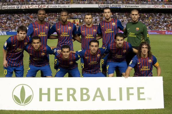 Đội hình ra sân của Barca.